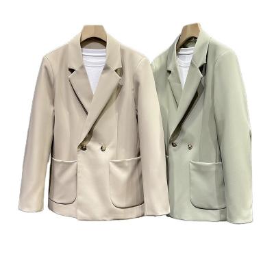 China Anti-wrinkle spring and autumn soft casual men's small suit fashion solid color loose commuter coat for sale