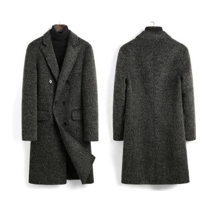 China High Quality Natural Trench Woolen Overcoat Winter Anti-Wrinkle Long Woolen Men Coat for sale