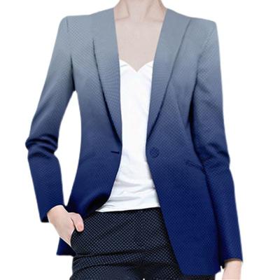 China New Spring Change Suit Professional Women Anti-wrinkle Small Suit Jacket Female Blue Gradual Design Upper Sense Slim Suit Jacket Female for sale