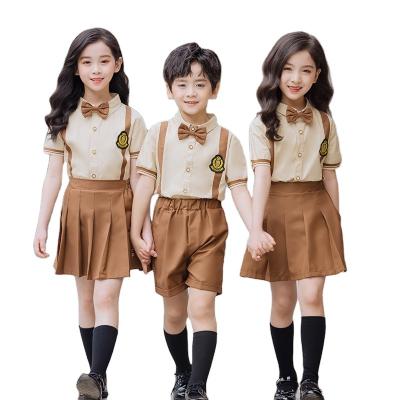 China FACTORY OEM Kindergarten Clothing Children Education School Uniform Children School Eco-friendly Costume With Badge Custom Made for sale