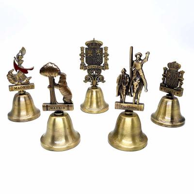 China Europe Quality Metal Crafts Ornaments Retro Restaurant Home Decoration Spain Souvenirs Tourist Gift Zinc Alloy Bells Premium for sale