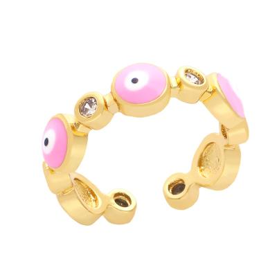 China 2022 Amazon Style Jewelry Environmental Friendly Hot Selling Eye Pattern New Ring Wholesale Fashion Adjustable Ring for sale