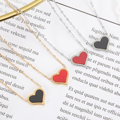 China Fashion Jewelry Environmentally Friendly Custom Made Girl Gift Cheap Stainless Steel Heart Shaped Necklace for sale