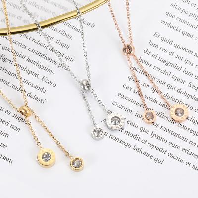 China Custom Necklace Wholesale Custom Necklace Popular Stainless Steel Zircon Charm Woman Necklaces Jewelry Environmentally Friendly for sale