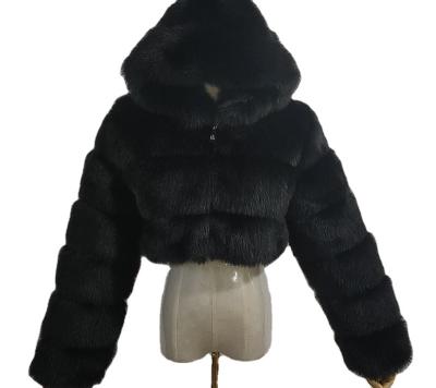 China Plus Size Women's Reversible Winter Coats Mink Wool Long Sleeve Faux Coat Solid Fox Fur Cuff Hoodie Style For Women for sale