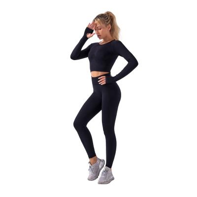 China Free Sample Women's Clothes Breathable Tummy Control Seamless Sports Seamless Yoga Suit for sale