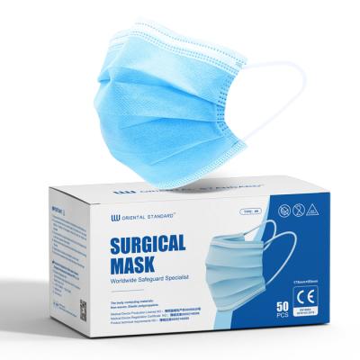 China Water Proof Eco - Friendly Disposable Surgical Face Mask Three Layer Protection for sale