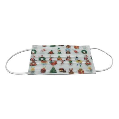 China Eco - Friendly Customized Printed 3 Ply Earloop Surgical Disposable Face Mask for sale