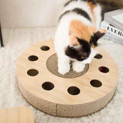 China Happy Cat Playing Turntable Cat Play Bell Ball Circle Track Wrinkled Paper Toys for sale