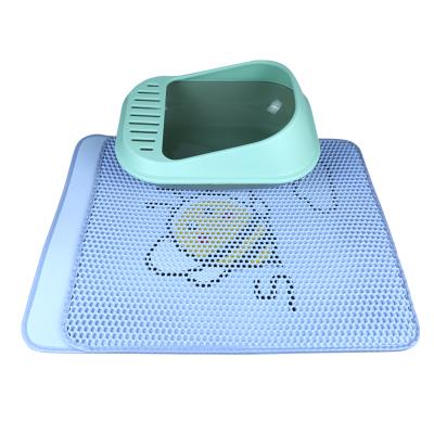 China Waterproof Honeycomb Cat Litter Box Trackless Mat Tiles With Inner Ridges for sale