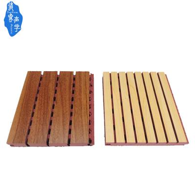 China Industrial Jingxiang Grooved Wooden Sound Absorption Sound Absorbing Wall Panel For Hall And Church for sale