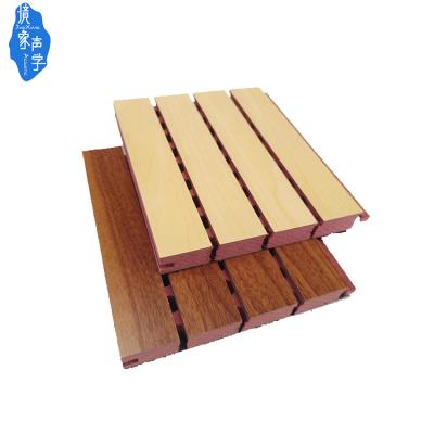 China Jingxiang Industrial Soundproofing Grooved Acoustic Wooden Music Studio Sound Barriers Panel Wall Sound Proof for sale