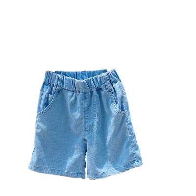 China 2022 Fade Proof Color Summer Kids Waist Elastic Denim Shorts 100 Days Cool Ice Silk Summer Denim Shorts for sale