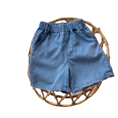 China New Color Fade Proof Summer Style Children's Denim Shorts Children's Days Thin Casual Silk Short Pants 100 Cool Loose Jeans Shorts for sale