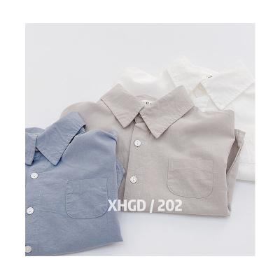 China Comfortable Korean version of soft and breathable wholesale pure cotton material of baby children's shirt for sale