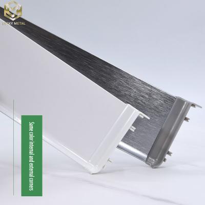 China T5 6063 Aluminum Floor Baseboard Skirting Profile Tile Trims 1.2mm Thickness for sale