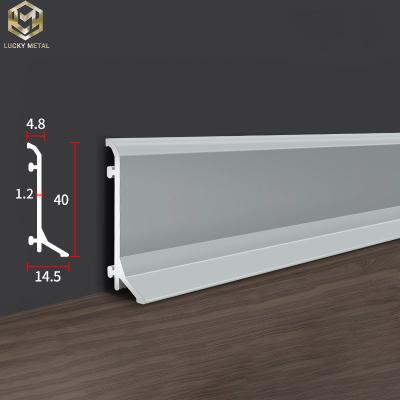 China Anodized Finish Aluminium Skirting Extrusion Profile Customized Length for sale