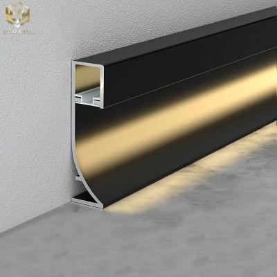 China Illuminated Aluminum Skirting Profile Extrusion Board Cove Shape for sale