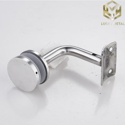 China Office Glass Stair Railing Connector Glass Bracket Fitting Rose Gold Matte Black Stair Handrail Bracket for sale