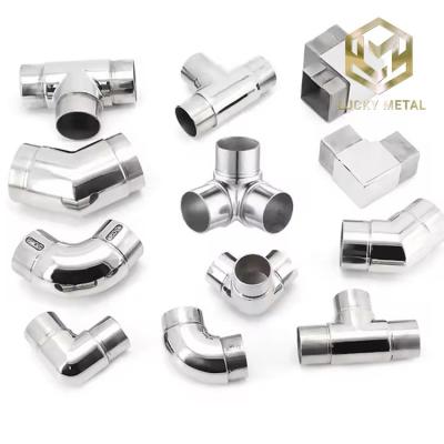 China 304 Stainless Steel Glass Accessories Fittings For Connecting Stair Railings for sale