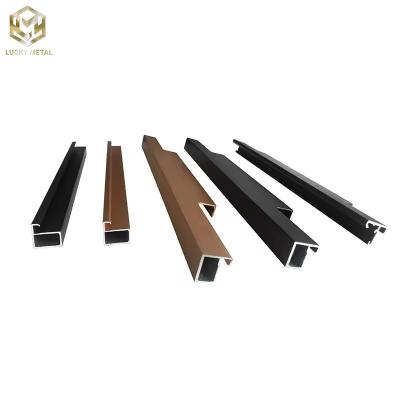 China Kitchen Cabinet Aluminum Alloy Door Profiles Frame Anodizing Aluminium Profile Extrusion With Custom F Handles for sale