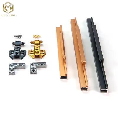 China Aluminium Profile For Kitchen Cabinets Wardrobes Profiles Anodized Finish Punching for sale