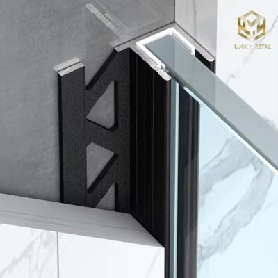 China Glass Aluminum F Channel Profile U Extrusion Glass Holder Profile For Shower Room for sale