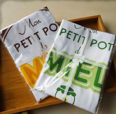 China OEM Compressed Custom Cotton Printed Kitchen Dish Towels for sale