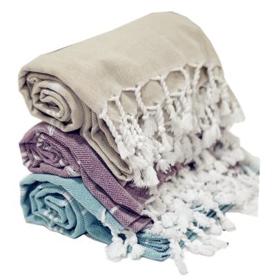 China Compressed Custom High Quality Turkish Spa Beach Hammam Towel Fouta Cotton Bath Towel Natural Pool Towel for sale