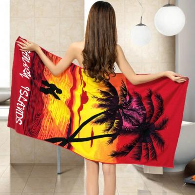 China Compressed Microfiber Beach Towel Custom Photo Printed Beach Towel Digital Printing Microfiber Bath Towels for sale