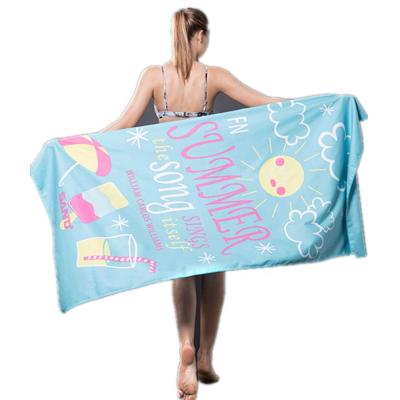 China Compressed High Quality Custom Microfiber Towel Chamois Printed High End Beach Towels for sale