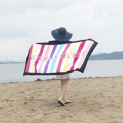 China Amazon eBay Digital Printing Compressed Microfiber Bath Towels Hot Selling Photo Printed Victoria's Secret Beach Towel for sale