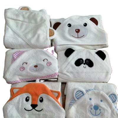 China Custom 100% Cartoon Animal Baby Towels Baby Compressed Bamboo Kids Bath Poncho Hooded Towel for sale