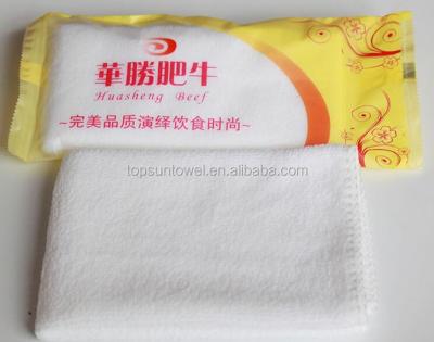 China Compressed White Restaurant Refreshing Wet Cotton Towel for sale