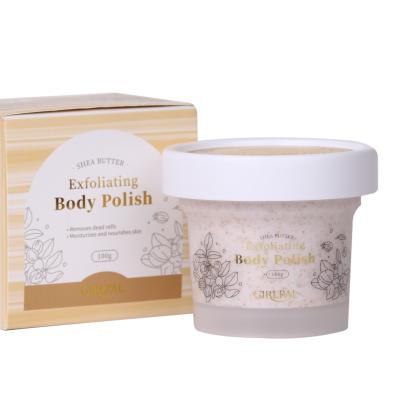 China Hot Selling Exfoliator Shea Butter Exfoliating Dead Skin Removing Soft Skin Body Scrub Cream for sale