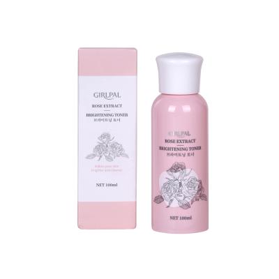 China Private Label Rose Water Customized Package Adults Organic Moisturizing Whitening Rose Extract Toner Toner OEM for sale