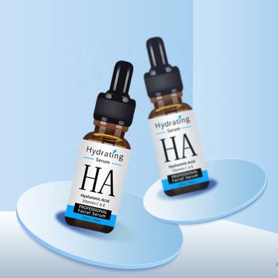 China Hot Selling Hyaluronic Acid Facial Serum Private Label Moisturizer Hydrating Vitamin C Vitamin E Anti Aging Smoothing Nourishing Serum for sale