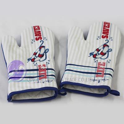 China Printed Custom Design Oven Gloves Red for sale