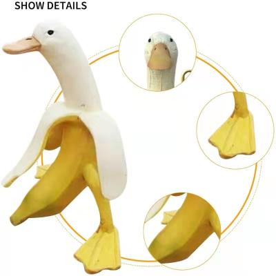 China Plush Sofe Stuffed Toy Yard and Banana Duck Art Statue Funny Fruit Animal Garden Decor Ornament Creative Home Office Decor for Shelf Office for sale