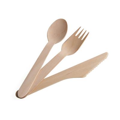 China Hotel restaurant birch wooden spoon/home biodegradable bulk forks/knives disposable wooden cutlery for sale