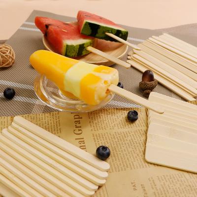 China Viable Disposable Palito De Picole Disposable Hot Stamping Wooden Sticks Logo Ice Cream Popsicle Stick Custom Ice Cream Tools for sale