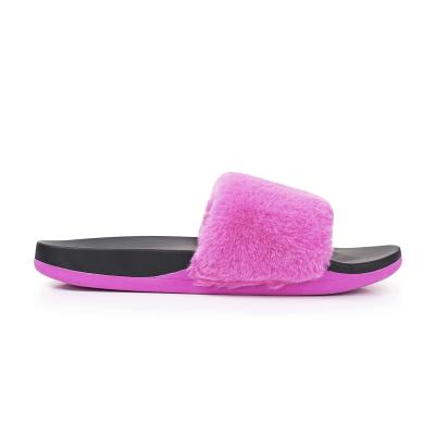 China Wholesale Fashion Trend Summer Real Furry Sandals Fox Hair Fur Slippers Fluffy Raccoon Fur Slides For Women for sale