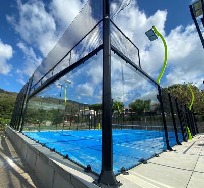 China Panoramic outdoor padel tennis court 10m*20m professional manufacture new popular design for sale