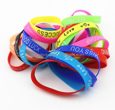 China Holiday decoration & 2018 Gift Fashion Silicone Wristbands, Debossed Silicone Band, Promotional Silicone Wristbands for sale