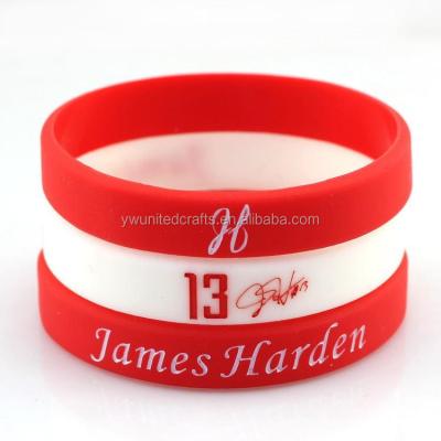 China Holiday decoration & Fancy Gift Wrist Band , Silicone Bands Customized Silicone Wristband With Silk Screen Printing for sale