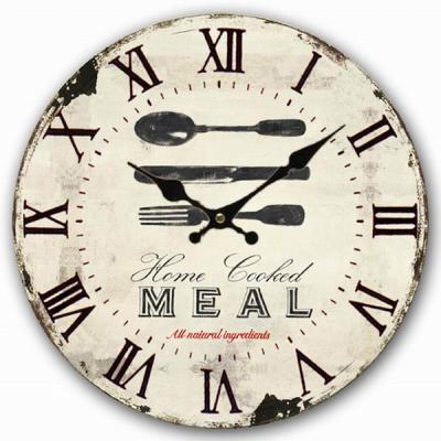 China 2018 Home Decoration MDF Vintage Creative Art Decorative Wall Clock For Home Living Room Home Decoration for sale