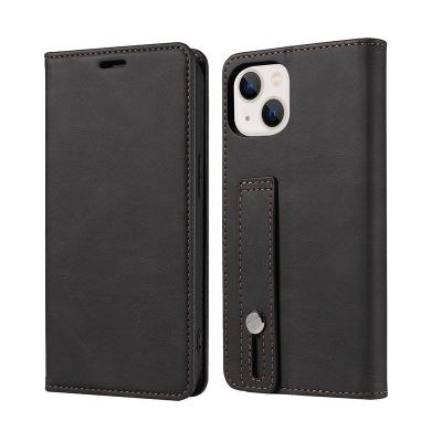 China 2022 New Arrival Shockproof PU Leather Phone Case Cover For iphone 14 13 12 pro Max With Wrist Band Wallet for sale