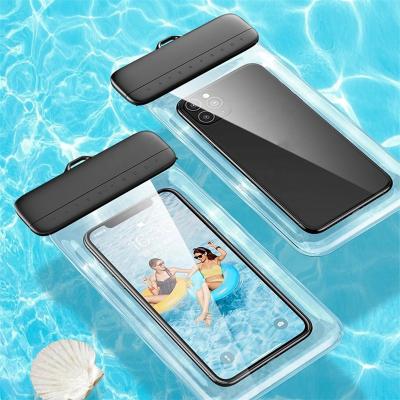 China High Quality Shockproof Pocket Water Proof Slide-out Swim Diving Surfing Surfing Cover With Neck Strap 7 Inch IPX8 Waterproof Mobile Phone Bag for sale