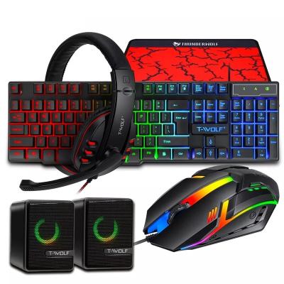 China Top Selling TF850 Waterproof Wired Universal Keyboard and Mouse Set Desktop Laptop with Led Light for sale