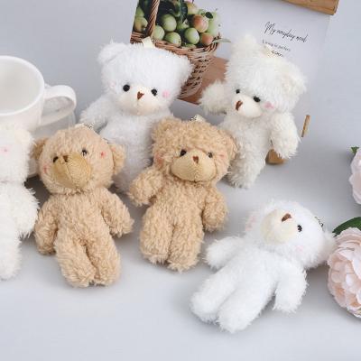 China Factory Wholesale Cute Soft Mini Toy Plush Teddy Bear Keychain Child Toy Gifts HSQ Shape Small Size Stuffed Soft Miniature Teddy Bear for sale